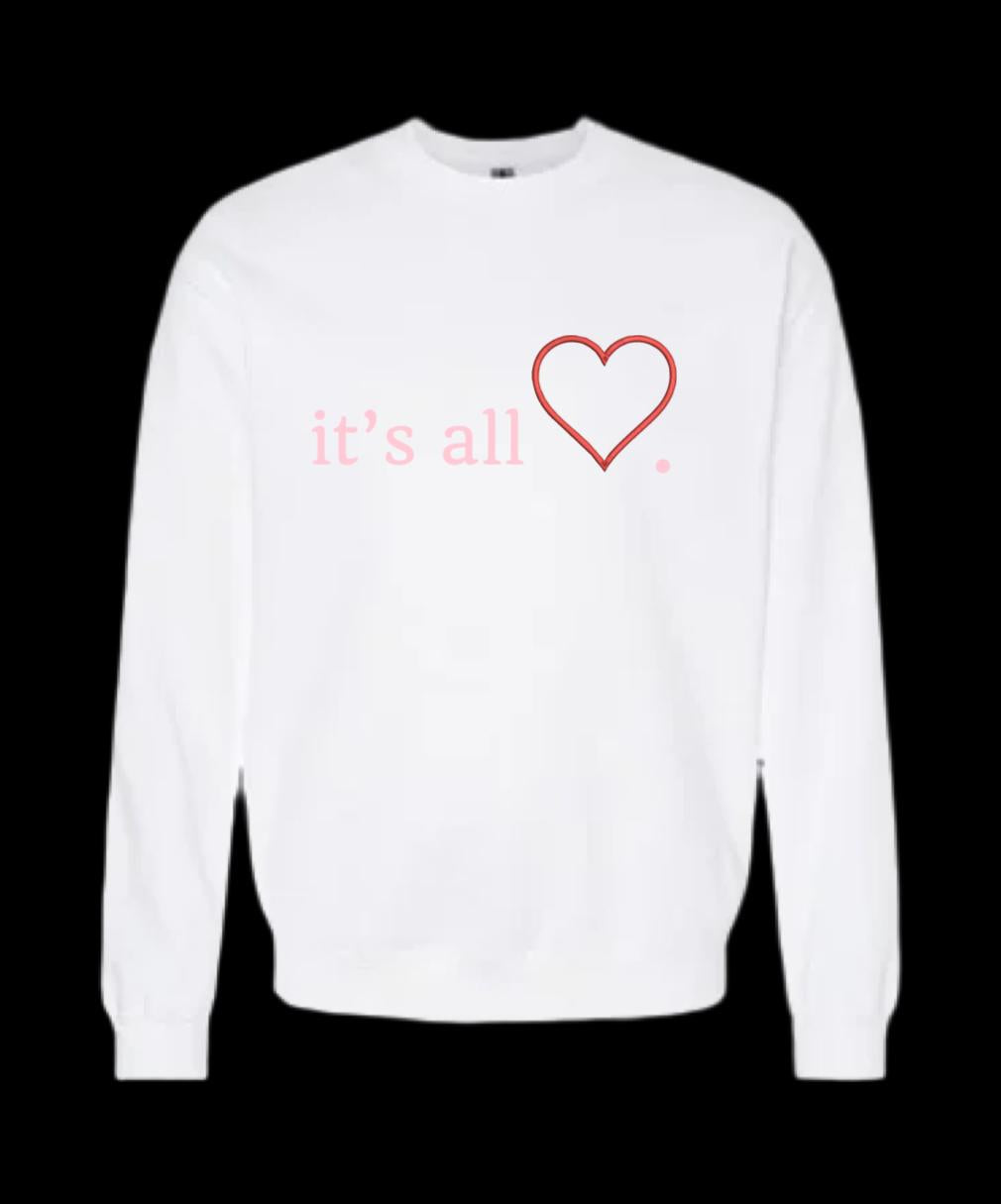 "It's All Love" Embroider Crewneck Sweater